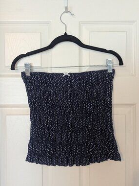 Frankie Bikinis ruched polka dot tube top - Size M
